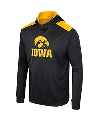 Men's Colosseum Black Iowa Hawkeyes Warm Up Long Sleeve Hoodie T-shirt