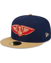 Men's New Era Navy, Gold New Orleans Pelicans Gameday Gold Pop Stars 59FIFTY Fitted Hat