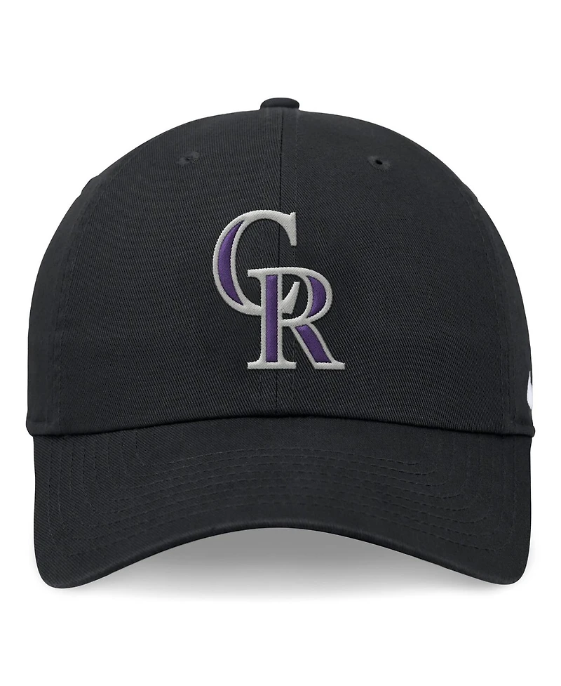 Men's Nike Black Colorado Rockies Evergreen Club Adjustable Hat