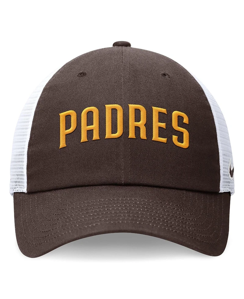 Men's Nike Brown San Diego Padres Evergreen Wordmark Trucker Adjustable Hat