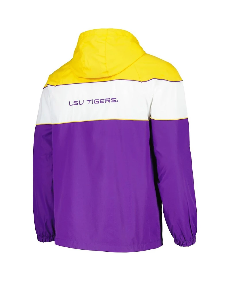 Men's G-iii Sports by Carl Banks Purple Lsu Tigers Center Line Half-Zip Raglan Hoodie Jacket