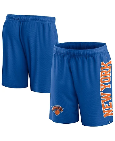 Men's Fanatics Blue New York Knicks Post Up Mesh Shorts