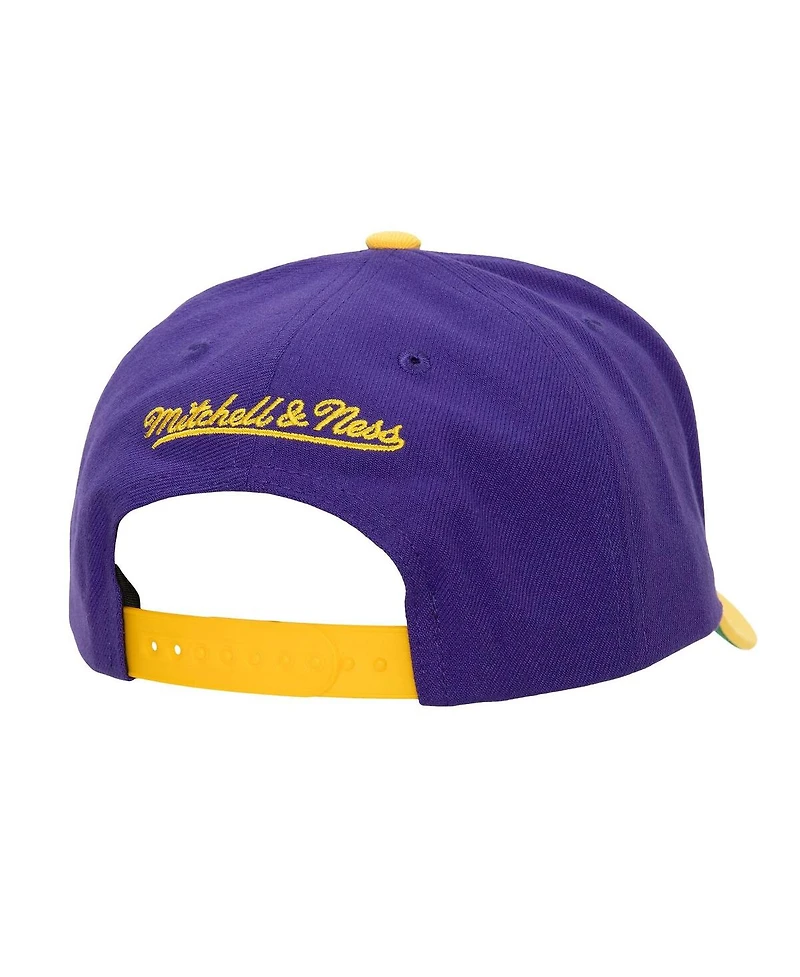 Men's Mitchell & Ness Purple, Gold Los Angeles Lakers Soul Xl Logo Pro Crown Snapback Hat