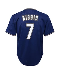 Big Boys Mitchell & Ness Craig Biggio Navy Distressed Houston Astros Cooperstown Collection Mesh Batting Practice Jersey
