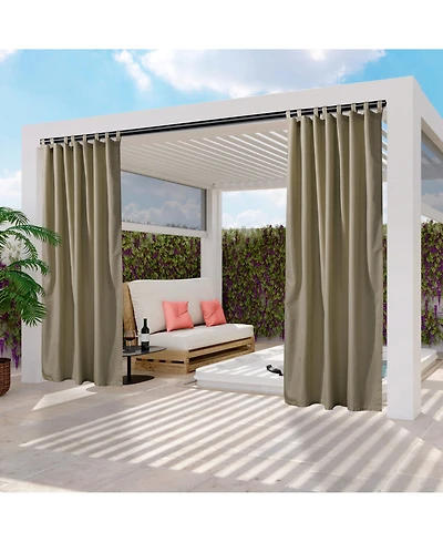 54"x108" Outdoor Privacy Curtain Panel Tab Top UV30+ Patio Lanai Pergola 2 Piece
