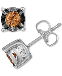 Le Vian Chocolate Diamond & Nude Stud Earrings (1/2 ct. t.w) 14k Rose Gold (Also Available White or Yellow Gold)