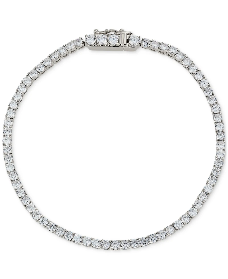 Eliot Danori Rhodium-Plated Cubic Zirconia Tennis Bracelet, Created for Macy's