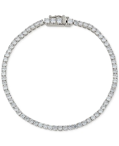 Eliot Danori Rhodium-Plated Cubic Zirconia Tennis Bracelet, Created for Macy's