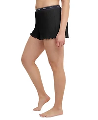 Hanes Women's Originals Cozywear Ribbed Ruffled Shorts OG118