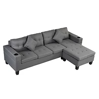 Streamdale Furniture L-Shaped Sectional Sofa Set with Chaise Lounge