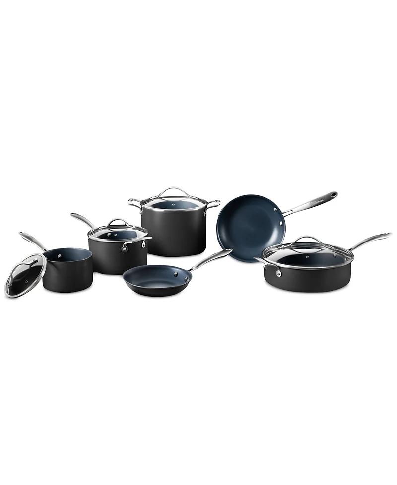 Guy Fieri's Flavortown Hard-Anodized Laser Titanium Aluminum 10-Pc. Cookware Set