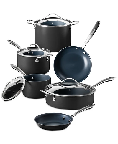 Guy Fieri's Flavortown Hard-Anodized Laser Titanium Aluminum 10-Pc. Cookware Set