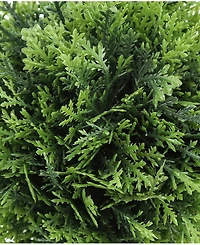 Monarch Specialties 5" Indoor Artificial Grass Plants with Decorative Grey Pots, Set Of 3