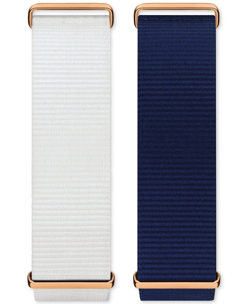 Tissot Unisex Swiss Quickster White Stripe Textile Strap Watch 40mm