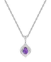 Lab-Grown Blue Sapphire (3/4 ct. t.w.) & White (1/3 Framed 18" Pendant Necklace Sterling Silver (Also Additional Ge