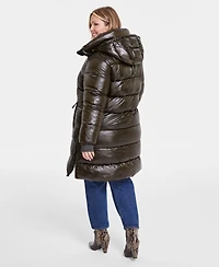 Bcbgmaxazria Plus Size Hooded Pillow-Collar Puffer Coat