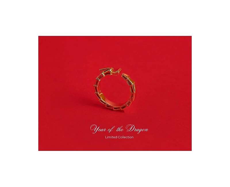 Sterling Silver 14K Gold Plated Fiery Dragon Ring - Size 7