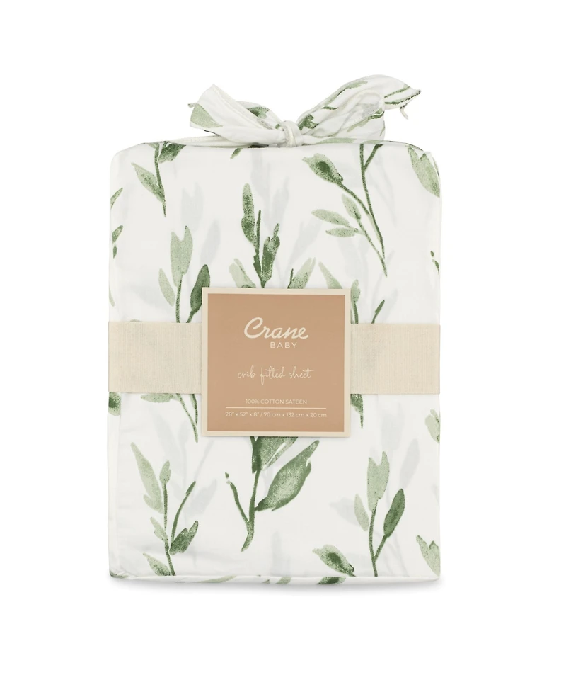 Crane Baby Parker Fitted Crib Fitted Sheet - Leaf