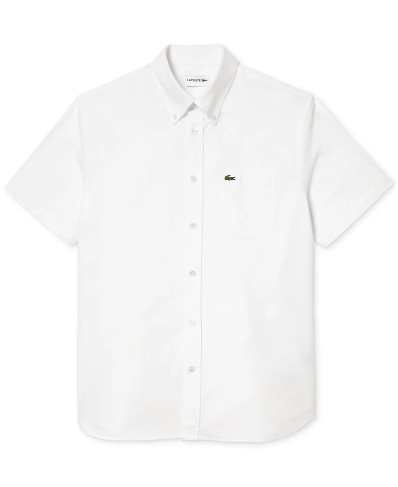Lacoste Men's Short Sleeve Button-Down Oxford Shirt