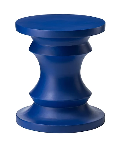 Glitzhome Multi-functional Cobalt Blue Chess Garden Stool or Planter Stand or Accent Table