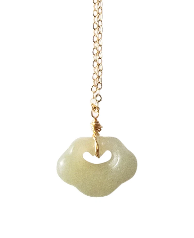 Cloud — Green jade pendant necklace