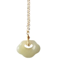 Cloud — Green jade pendant necklace