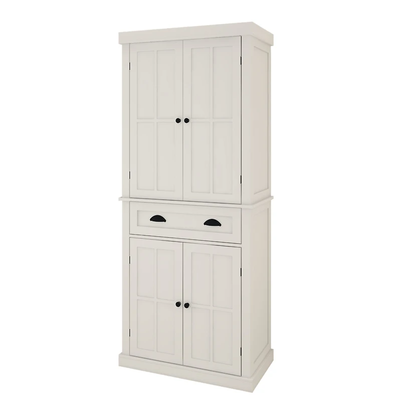 Streamdale Furniture Four-Door, One-Drawer Cabinet, Field Grid Model-White