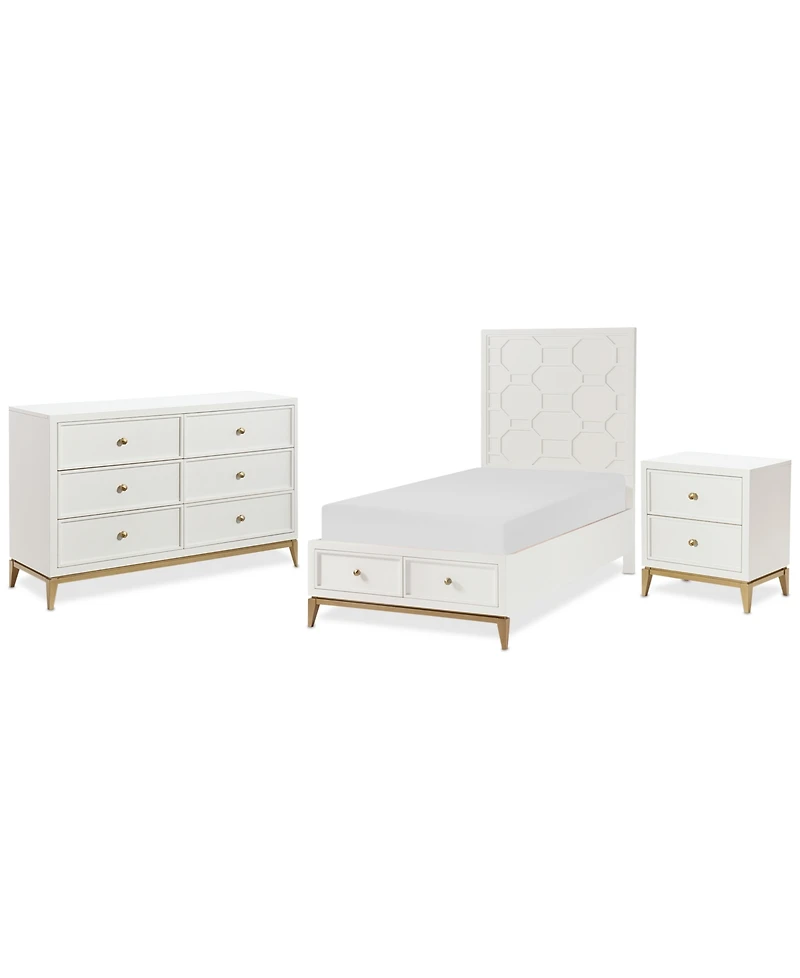 Chelsea 3-Pc. Bedroom Set (Full Storage Bed, Small Dresser & Small Nightstand)