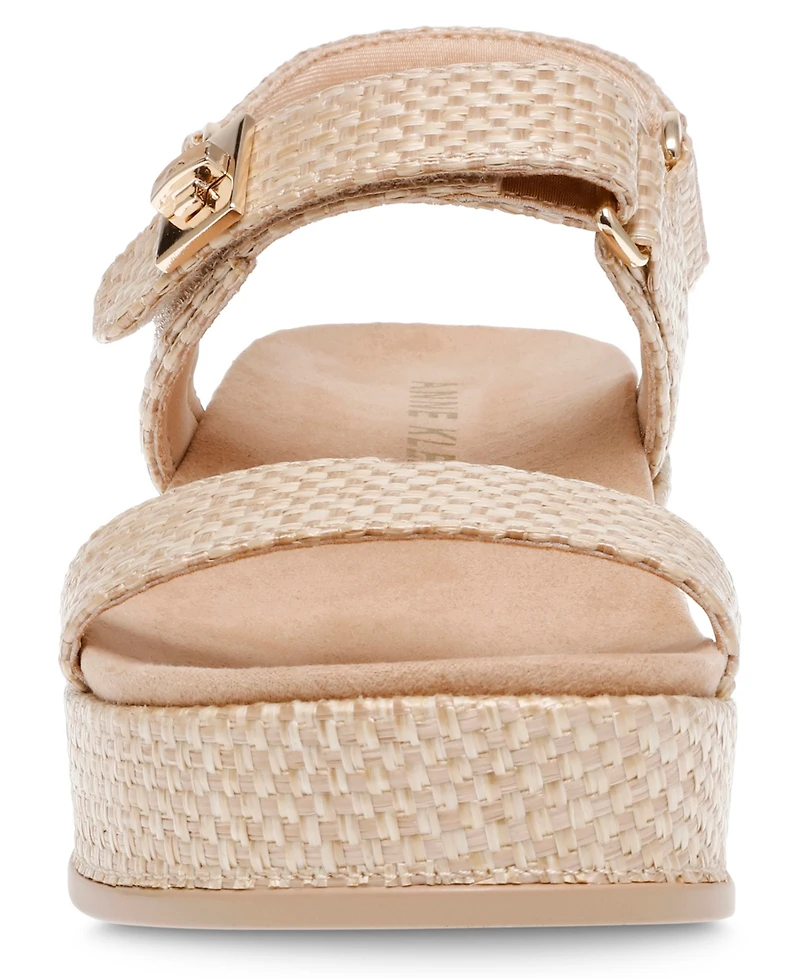 Anne Klein Women's Verse Double Strap Platform Wedge Sandals