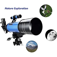 Sugift Telescope 70mm Aperture 400mm Az Mount Telescope with Stand and Phone Adapter for Kids