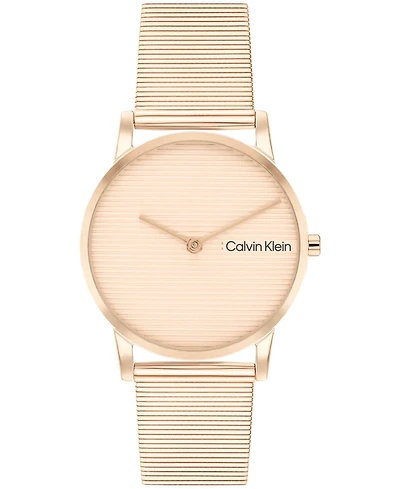 Calvin Klein Women's Ck Feel Carnation Gold-Tone Stainless Steel Mesh Watch 30mm