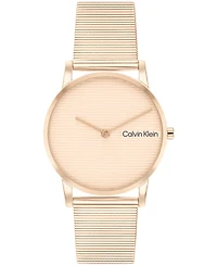 Calvin Klein Women's Ck Feel Carnation Gold-Tone Stainless Steel Mesh Watch 30mm