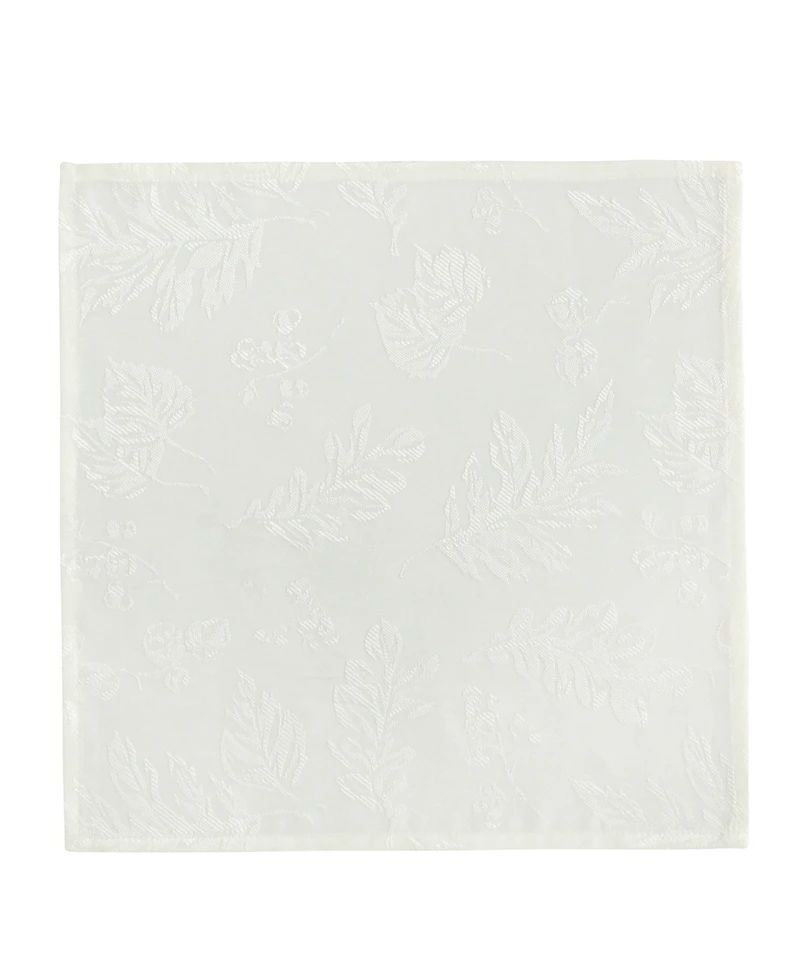 Elrene Elegant Woven Leaves Jacquard Damask Napkin, Set of 8