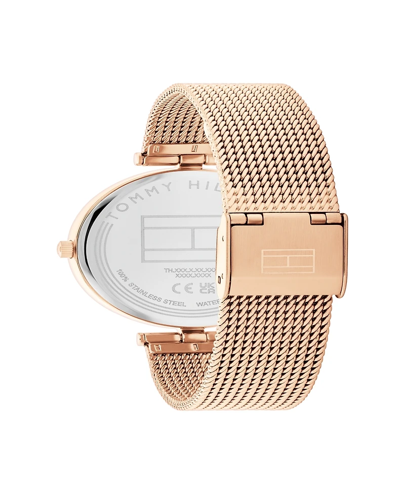 Tommy Hilfiger Women's Quartz Rose Gold-Tone Stainless Steel Mesh Watch 34mm