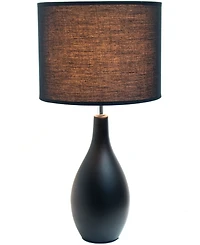 Creekwood Home Essentix 18.11" Traditional Standard Ceramic Dewdrop Table Desk Lamp with Matching Fabric Shade