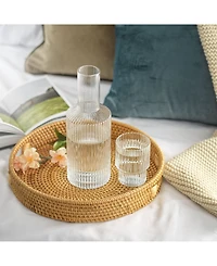 JoyJolt Elle Fluted Bedside Decanter Set