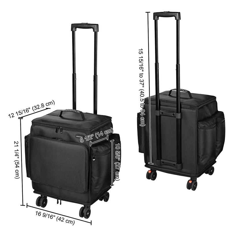 Byootique Portable Barber Station Rolling Hair Stylist Train Case Mobile Barber Station Makeup Trolley
