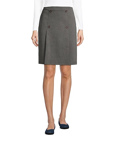 Lands' End Women's Ponte Button Front Skort Above the Knee