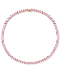 Lab-Grown Pink Sapphire 18" Tennis Necklace (35 ct. t.w.) in Rose-Plated Sterling Silver