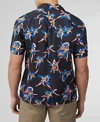 Ben Sherman Men's Botanical Print Short Sleeve Shirt