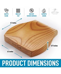 Zulay Kitchen Wood Spoon Rest For - Smooth Wooden Holder Stovetop