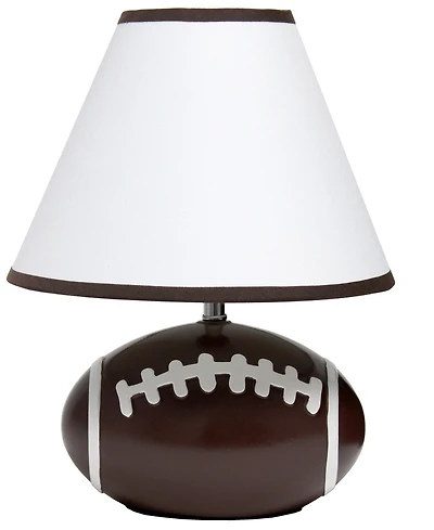 Simple Designs SportsLite 11.5" Tall Athletic Sports Football Base Ceramic Bedside Table Desk Lamp