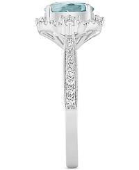 Aquamarine (1-1/8 ct. t.w.) & Diamond (1/2 Bridal Set 14k White Gold