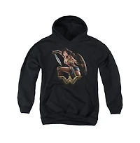 Wonder Woman Movie Youth Fight Pull Over Hoodie / Hooded Sweatshirt