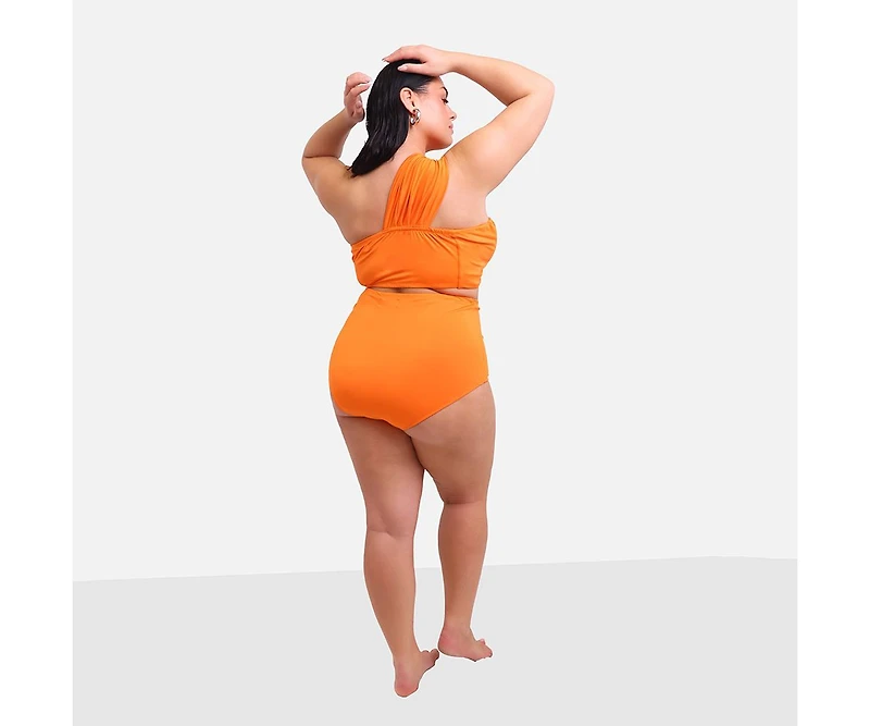 Rebdolls Plus Size Aqua High Waist Bikini Bottom