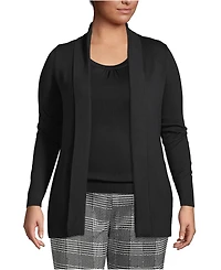 Lands' End Plus Cotton Modal Shawl Collar Cardigan Sweater