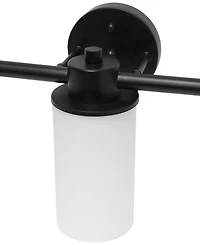Lalia Home Essentix Contemporary Three Light Metal and Opaque White Glass Shade Vanity Uplight Downlight Wall Mounted Fixture