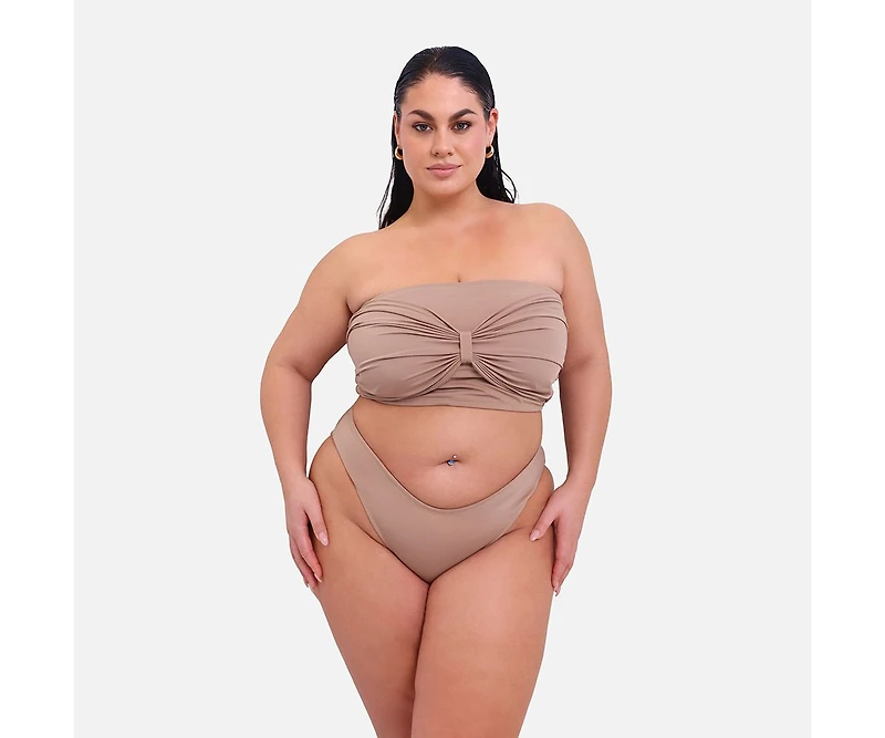 Rebdolls Women's Knotted Bandeau Swim Top - Taupe