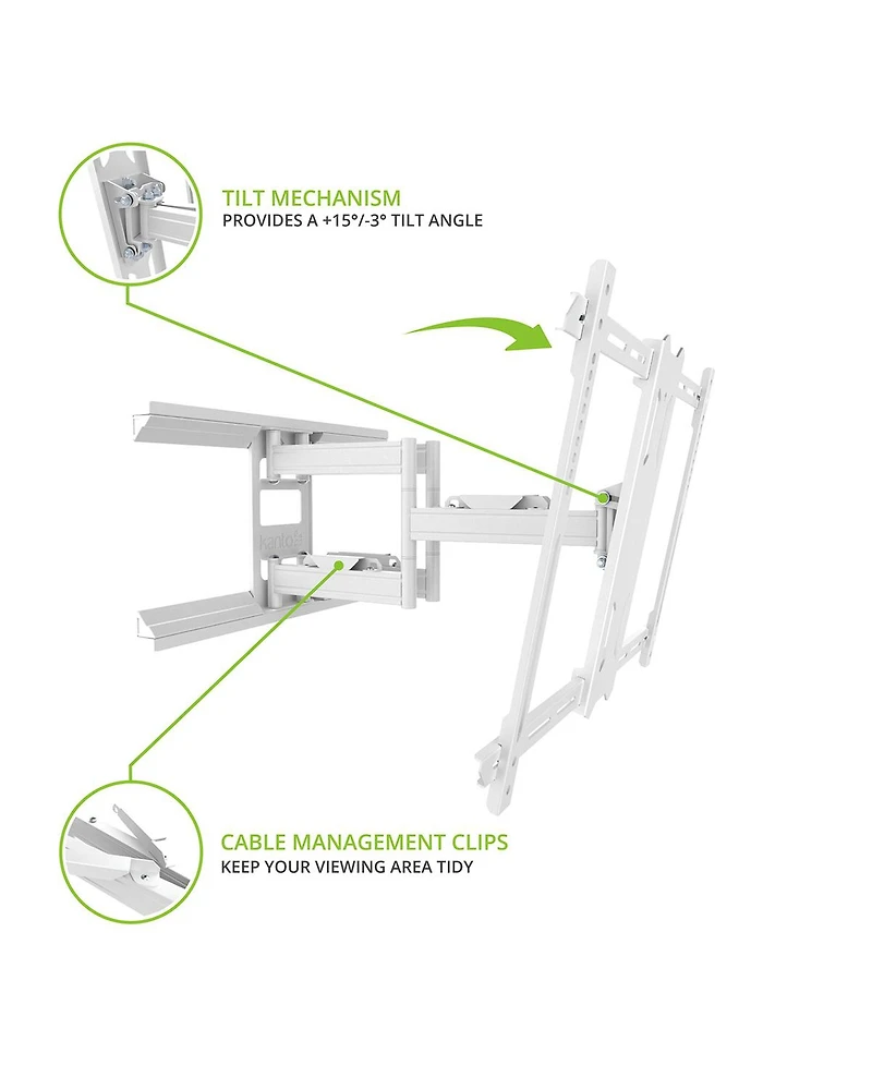 Kanto PDX650 Articulating Full Motion Tv Mount for 37" - 75" Tv