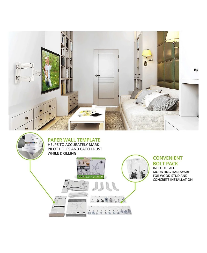 Kanto M300 Full Motion Single Stud Tv Mount for 26" - 55"